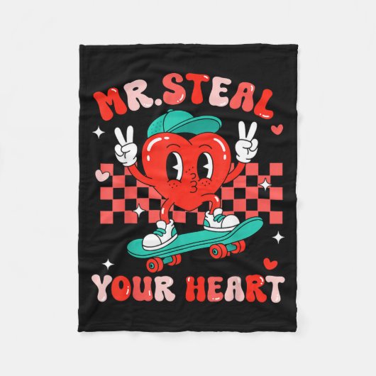 Mr Steal Your Heart For Boys Toddlers Valentine's  フリースブランケット (正面)