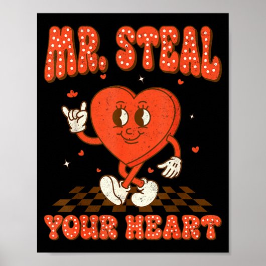 Mr Steal Your Heart For Boys Toddlers Valentine's  ポスター (正面)
