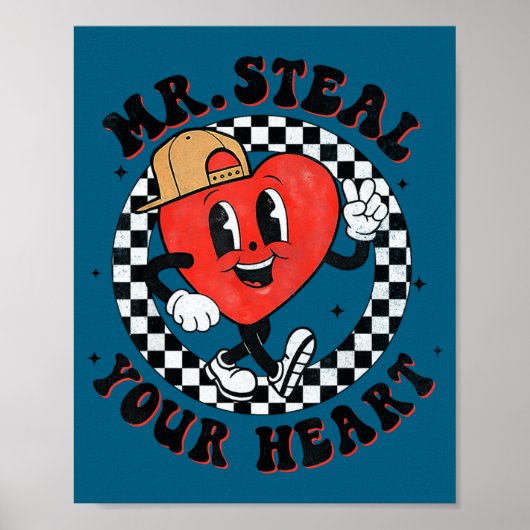Mr Steal Your Heart For Boys Toddlers Valentine's ポスター (正面)