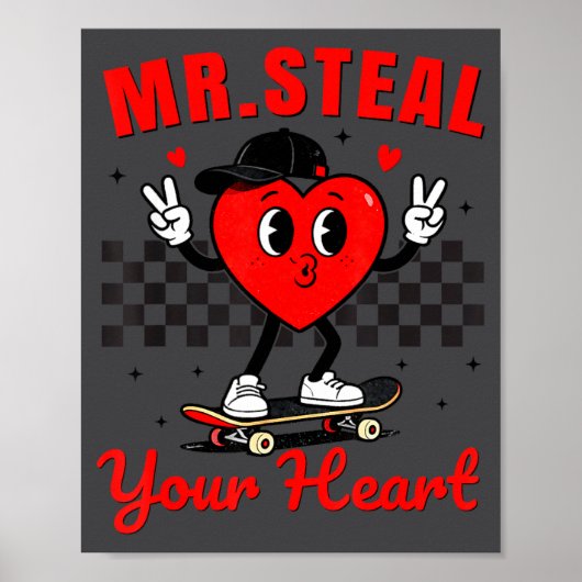 Mr Steal Your Heart For Boys Toddlers Valentine's ポスター (正面)