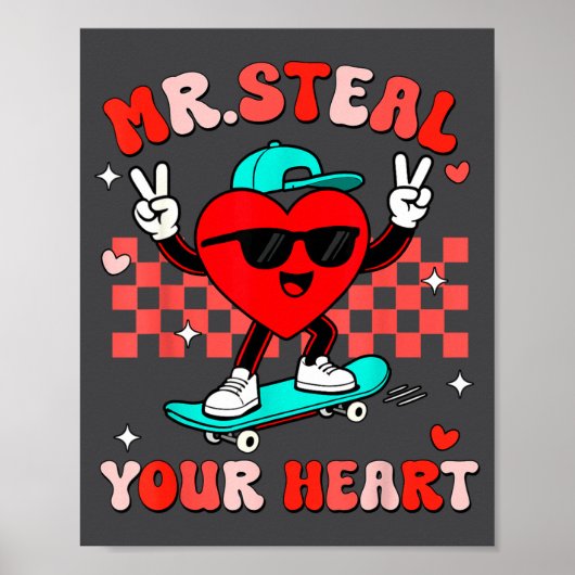 Mr Steal Your Heart For Boys Toddlers Valentine's  ポスター (正面)