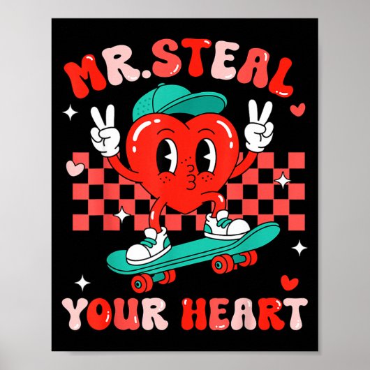 Mr Steal Your Heart For Boys Toddlers Valentine's ポスター (正面)