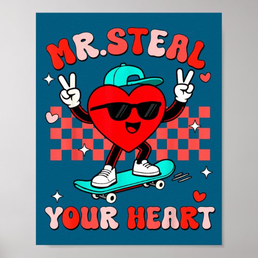 Mr Steal Your Heart For Boys Toddlers Valentine's ポスター (正面)