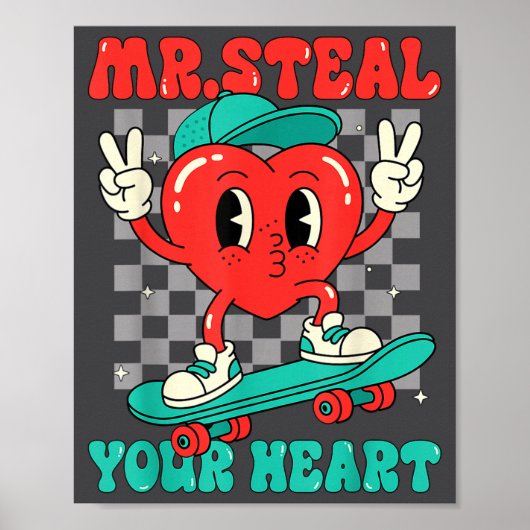 Mr Steal Your Heart For Boys Toddlers Valentine's  ポスター (正面)