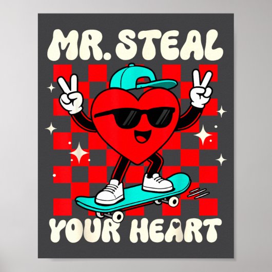 Mr Steal Your Heart For Boys Toddlers Valentine's  ポスター (正面)