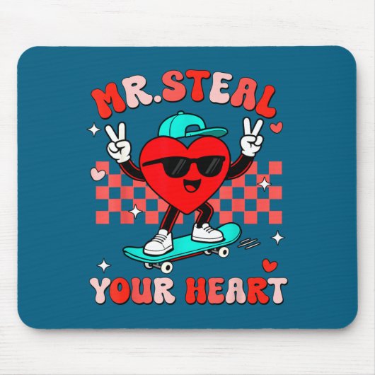 Mr Steal Your Heart For Boys Toddlers Valentine's  マウスパッド (正面)
