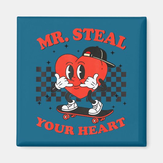 Mr Steal Your Heart For Boys Toddlers Valentine's  マグネット (正面)