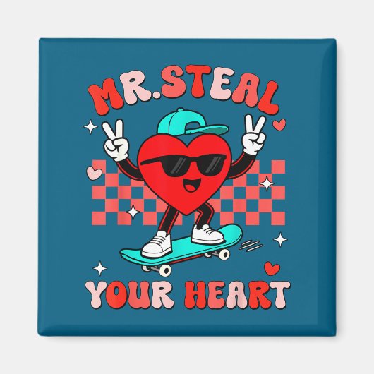 Mr Steal Your Heart For Boys Toddlers Valentine's  マグネット (正面)