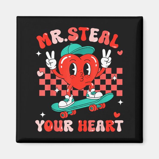 Mr Steal Your Heart For Boys Toddlers Valentine's  マグネット (正面)