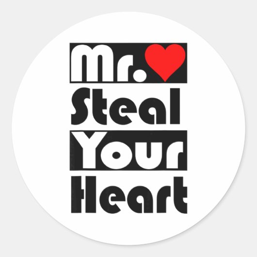 Mr Steal Your Heart For Boys Toddlers Valentines  ラウンドシール (正面)