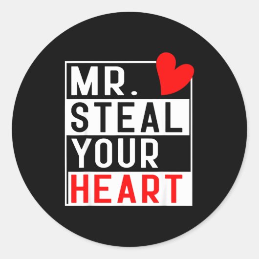 Mr Steal Your Heart For Boys Toddlers Valentine's  ラウンドシール (正面)