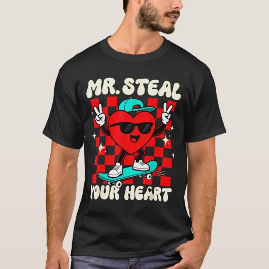 Mr Steal Your Heart For Boys Toddlers Valentine's  Tシャツ (正面)