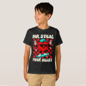 Mr Steal Your Heart For Boys Toddlers Valentine's Tシャツ (正面フル)