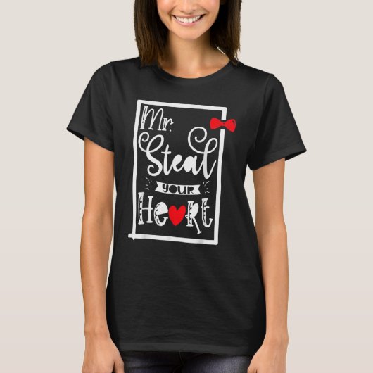 Mr. Steal Your Heart, Funny love quote for Boys Va Tシャツ (正面)