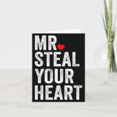 Mr. Steal Your Heart Funny Valentines Day Men’s  カード (正面)