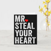 Mr. Steal Your Heart Funny Valentines Day Men’s カード (黄色い花)