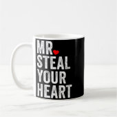 Mr. Steal Your Heart Funny Valentines Day Men’s  コーヒーマグカップ (左)