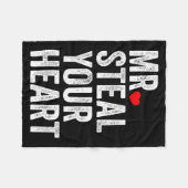 Mr. Steal Your Heart Funny Valentines Day Men’s  フリースブランケット (正面(横))