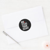 Mr. Steal Your Heart Funny Valentines Day Men’s  ラウンドシール (封筒)