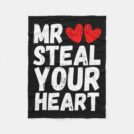 Mr Steal Your Heart Valentines Day Boys Kids  フリースブランケット (正面)