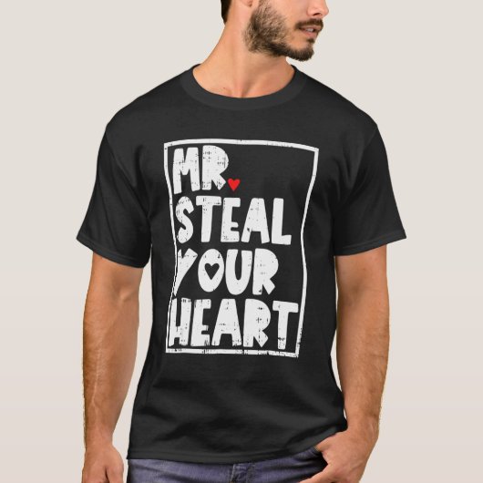 Mr Steal Your Heart Valentines Day Funny V Day Boy Tシャツ (正面)