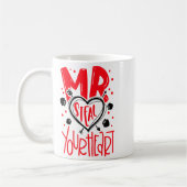 Mr Steal Your Heart Valentines Day Matching Coupl  コーヒーマグカップ (左)