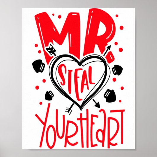 Mr Steal Your Heart Valentines Day Matching Coupl  ポスター (正面)