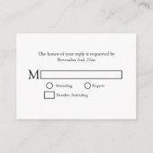 Mr. & the Mrs. (Lips and the Stache)ウェディングRSVP エンクロージャーカード (裏面)
