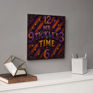Mr. Tickler wall clock./super villain clock スクエア壁時計