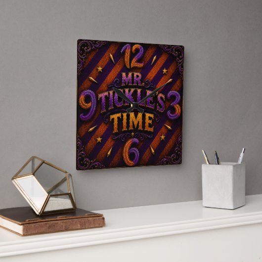 Mr. Tickler wall clock./super villain clock スクエア壁時計 (オフィス)