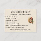Mr Weller Senior, Kyd, Dickens The Pickwick紙 名刺 (裏面)