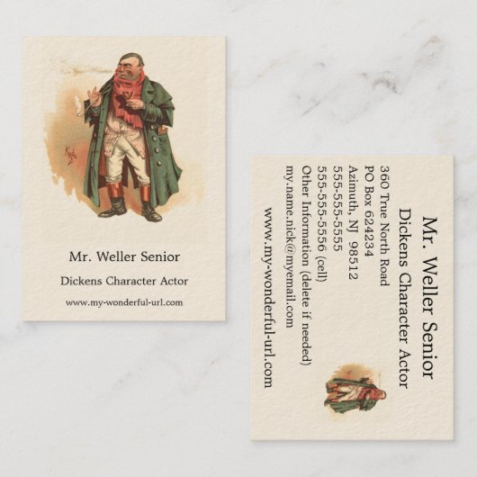 Mr Weller Senior, Kyd, Dickens The Pickwick紙 名刺 (正面/裏面)