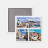 MRC027 ANCONA harbor panorama, San Ciro,冷蔵庫 マグネット (正面/裏面)