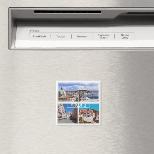 MRC027 ANCONA harbor panorama, San Ciro,冷蔵庫 マグネット (インサイチュ (食洗機))