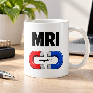 MRI レッド ブルー マグネット 楽しい オリジナルデザイン コーヒーマグカップ