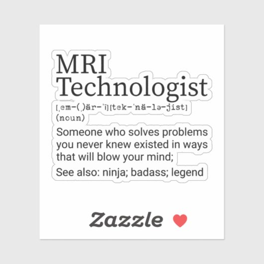 MRI Technologist Definition, MRI Tech Gift シール (シート)