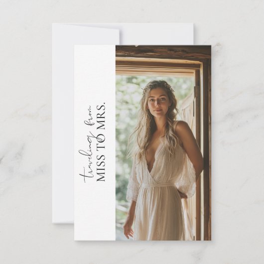 Mrsシンプル Budgetへの旅行ブライダルシャワー写真 招待状 (正面)