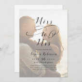 Mrs恋しく思へのロマンチックな写真ブライダルシャワー 招待状 (正面/裏面)