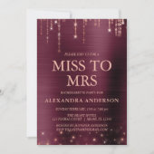 Mrs恋しく思 Pink Burgundyバラ金ゴールドバチェロレッテ 招待状 (正面)