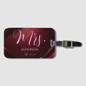 Mrs スクリプトのカスタム名 新婚 ハネムーン荷物  ラゲッジタグ (正面横)