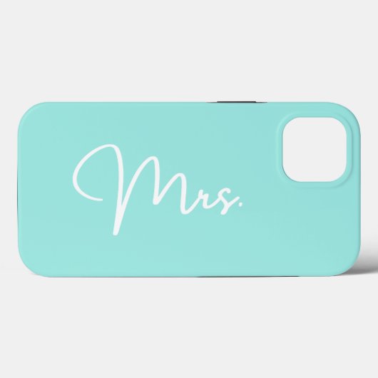 「Mrs.」、ターコイズiPhoneケース Case-Mate iPhoneケース (裏面 (横))