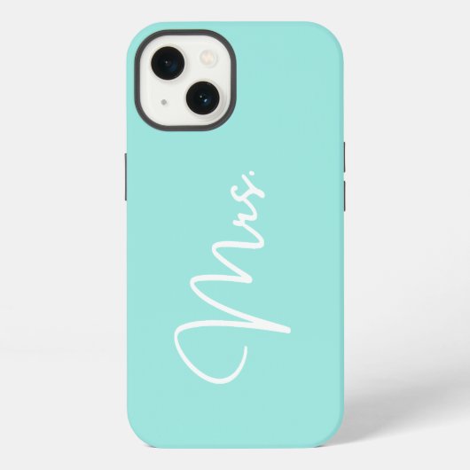 「Mrs.」、ターコイズiPhoneケース iPhoneケース (裏面)
