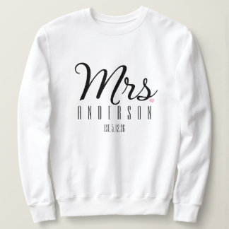 Mrs モダンスクリプト オーダーメイド ウェディングデート 新婚 スウェットシャツ