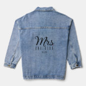 Mrs モダンスクリプト カスタム 結婚記念日 新婚 デニムジャケット (裏面)