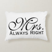 Mrs Always右スクロール文字（白黒） アクセントクッション (正面)