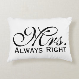 Mrs Always右スクロール文字（白黒） アクセントクッション