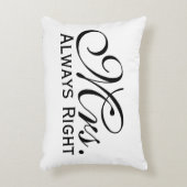 Mrs Always右スクロール文字（白黒） アクセントクッション (正面(垂直))