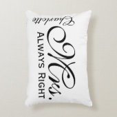 Mrs Always Rightスクロール文字白黒 アクセントクッション (正面(垂直))