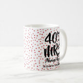 Mrs Always Right 楽しい40周年記念ルビーハート コーヒーマグカップ (正面右)
