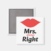 Mrs. Always Right 赤い唇 マッチング マグネット (正面/裏面)